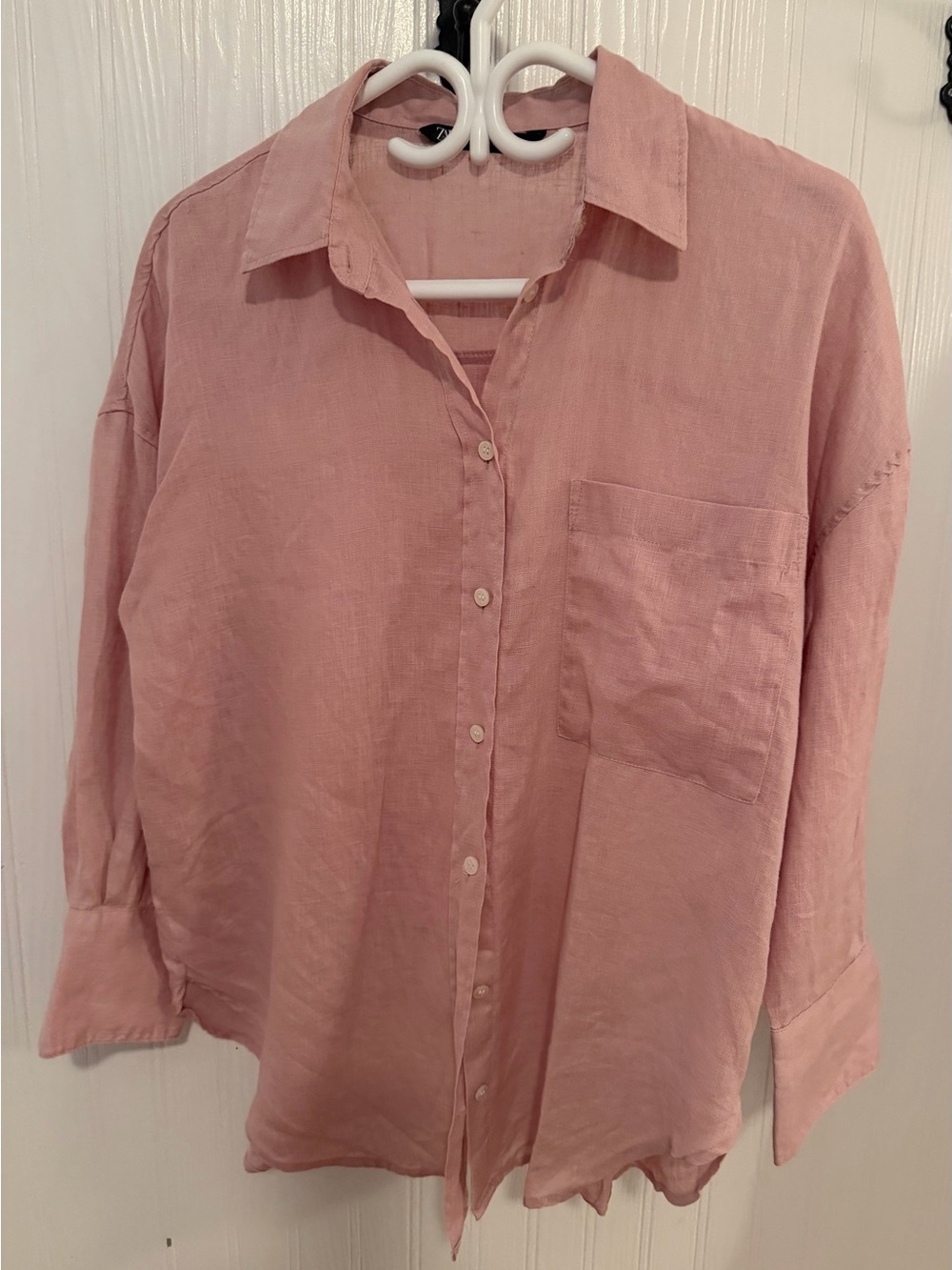 Zara Dusty Pink Button-Down Shirt